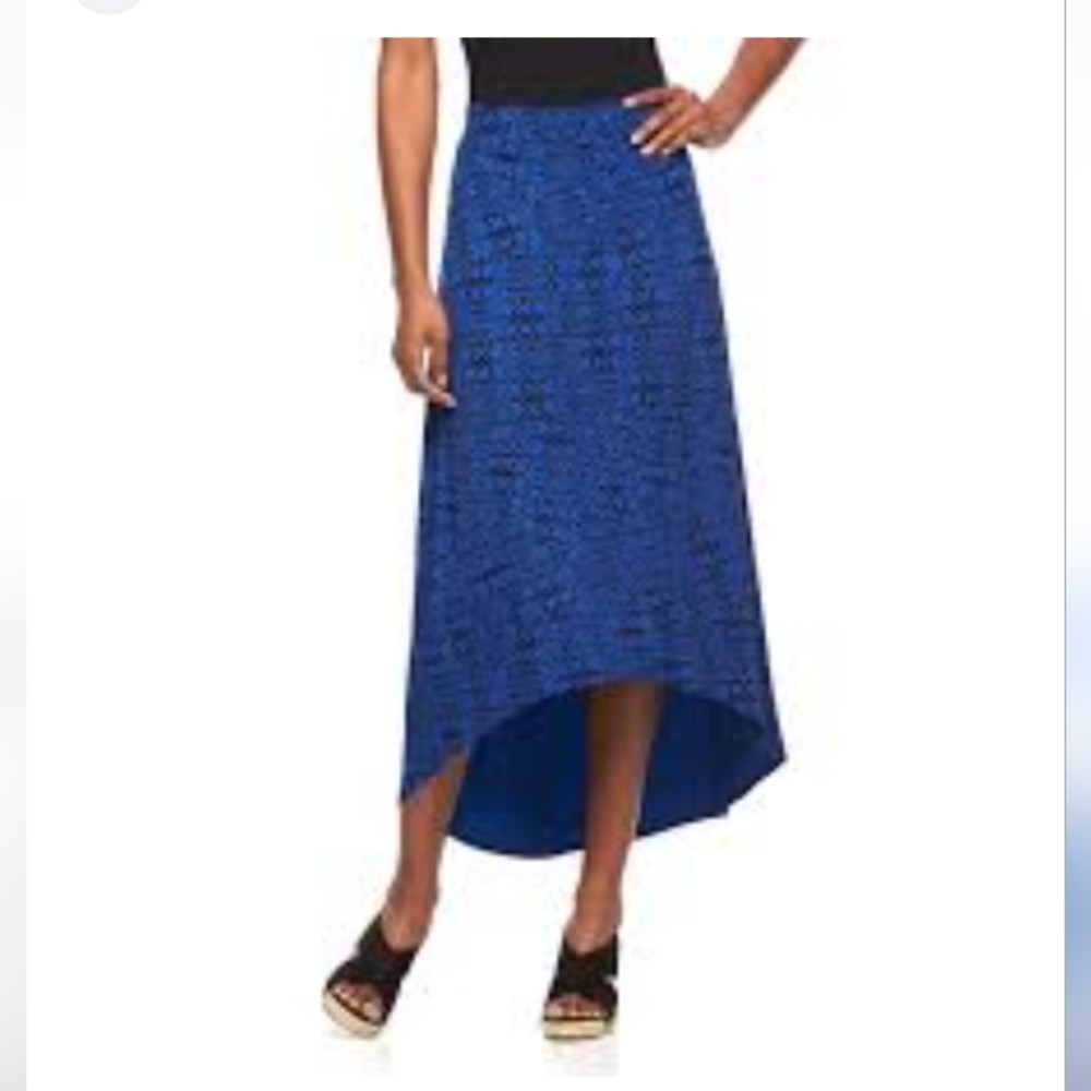 Apt.9 High Low Hem Women's Maxi Skirt Size Medium Black/Blue 95%rayon,5%Spandex